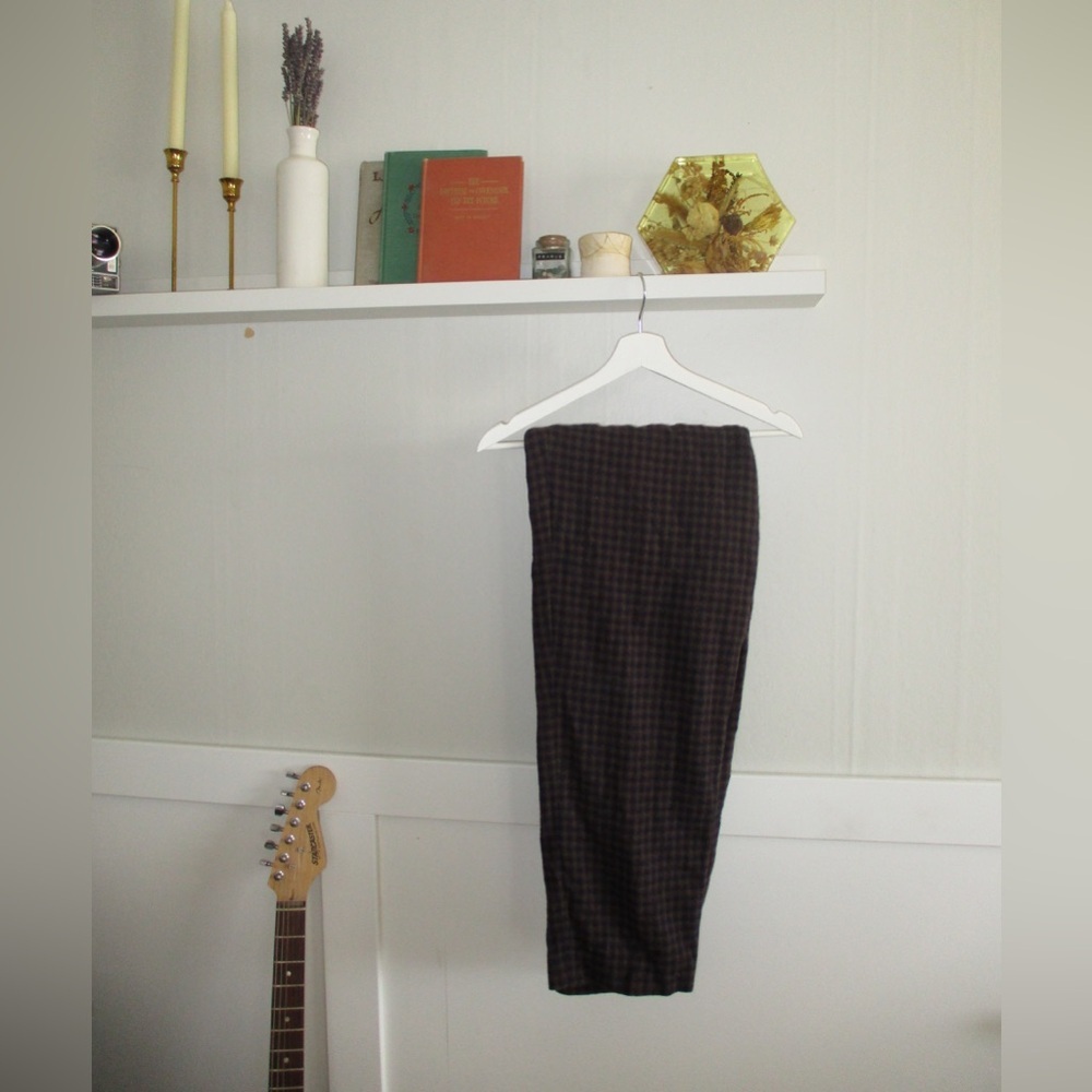 Women's Black Checkered Trousers